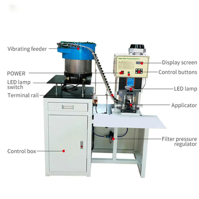 SAA Solid Hollow 3 Pin Power Plug Insert Crimping Machine Com Terminal de Grão Solto Vibrante Plate Feeder