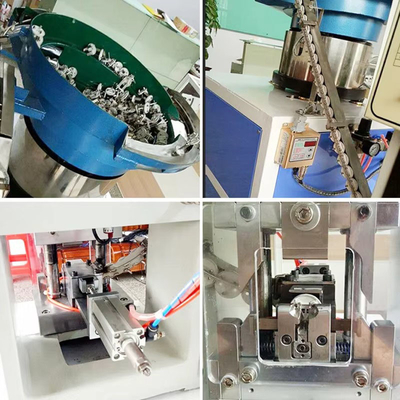 SAA Solid Hollow 3 Pin Power Plug Insert Crimping Machine Com Terminal de Grão Solto Vibrante Plate Feeder