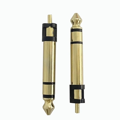 Revestido em ouro 6,35 mm Estéreo 3 polos Estéreo Áudio Conector macho Microfone de áudio Plug para fone de ouvido