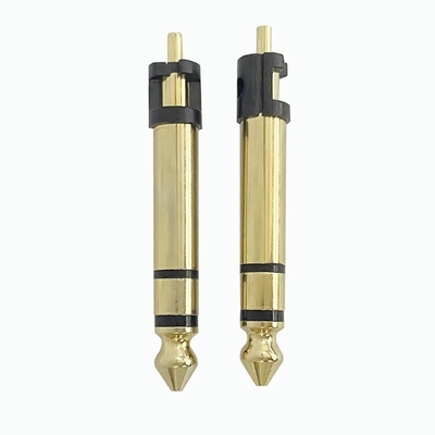 Revestido em ouro 6,35 mm Estéreo 3 polos Estéreo Áudio Conector macho Microfone de áudio Plug para fone de ouvido