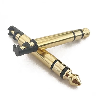 Revestido em ouro 6.35mm Mono 50L Audio macho conector de fone de ouvido com fio para fone de ouvido