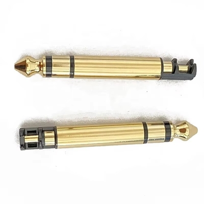 Revestido em ouro 6.35mm Mono 50L Audio macho conector de fone de ouvido com fio para fone de ouvido
