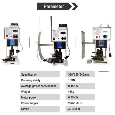 Máquina semiautomática de trituração de terminais com capacidade de prensagem de 15KN 220V 50Hz e consumo de energia de 0,45KW