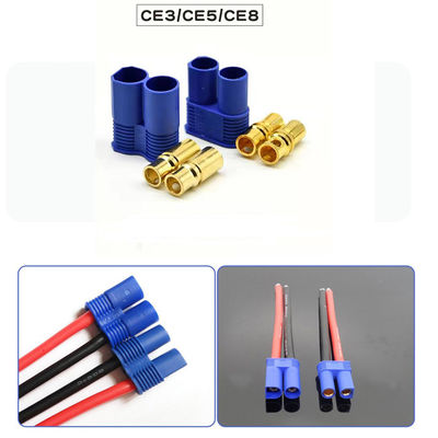 24K Gold Plated EC8 Connector with 8mm Diameter and 220A Maximum Current for RC Battery Applications