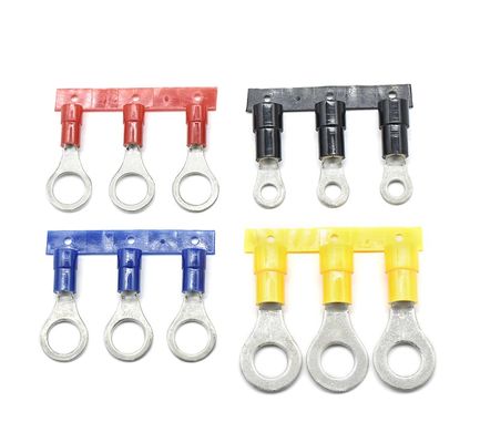 Terminais de anel crimpados isolados de cobre plano tipo 22 AWG personalizados OEM