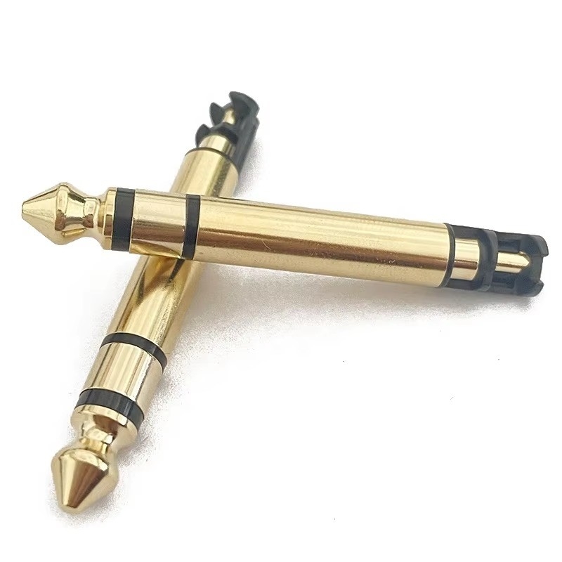 Revestido em ouro 6.35mm Mono 50L Audio macho conector de fone de ouvido com fio para fone de ouvido