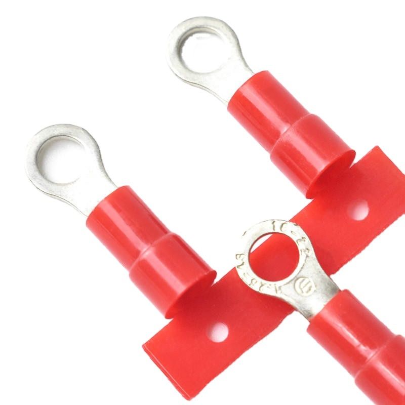 Terminais circulares de enxaguante 5 mm 10 mm Anel pré-isolado contínuo de terminais de cabo de cobre