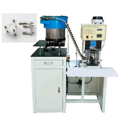 SAA Solid Hollow 3 Pin Power Plug Insert Crimping Machine Com Terminal de Grão Solto Vibrante Plate Feeder