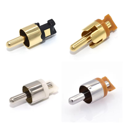 Plug-ins RCA personalizados Plug-ins de áudio Plug-ins de vídeo Plug-ins AV macho Para cabos AV